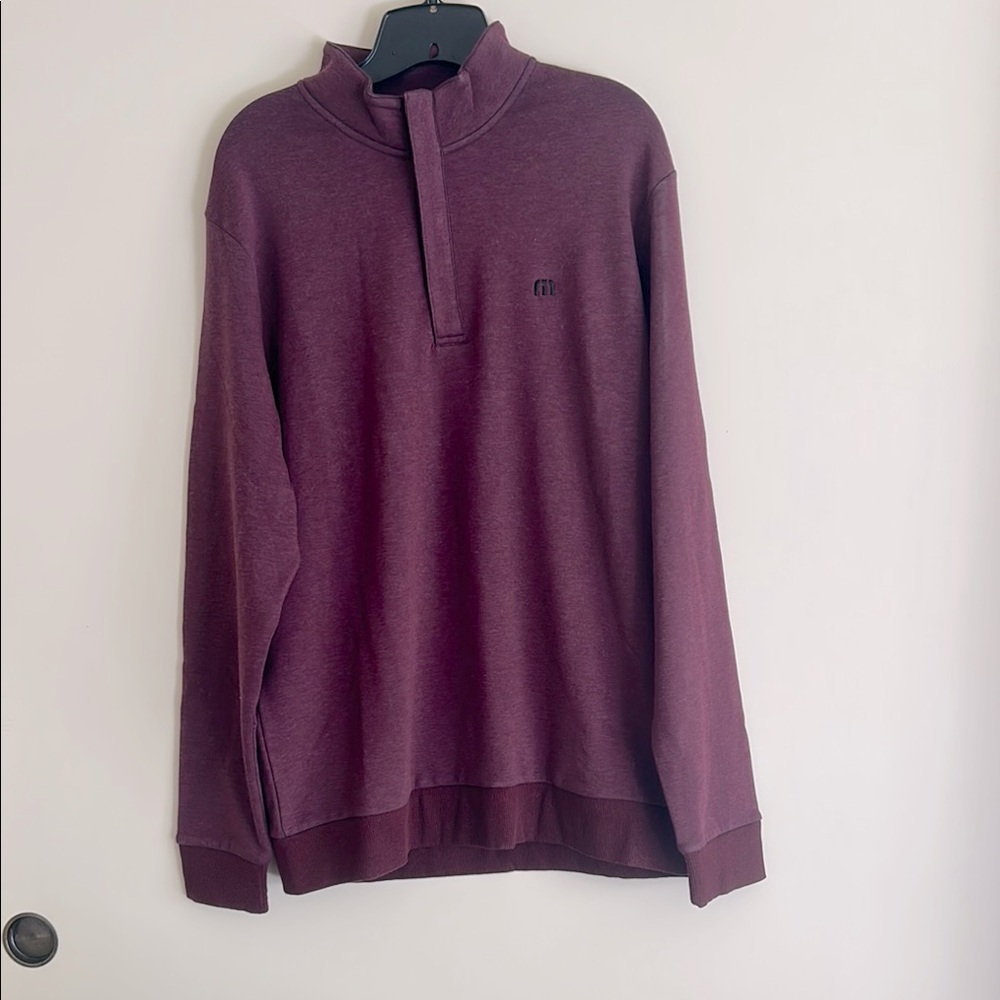 NWT.  Travis Mathew menswear lightweight sweatshirt in deep maroon.